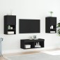 vidaXL 4-tlg. TV-Wohnwand mit LED-Leuchten Schwarz vidaXL 4-tlg. TV-Wohnwand mit LED-Leuchten Schwarz