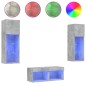 vidaXL 4-tlg. TV-Wohnwand mit LED-Leuchten Betongrau vidaXL 4-tlg. TV-Wohnwand mit LED-Leuchten Betongrau