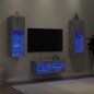 vidaXL 4-tlg. TV-Wohnwand mit LED-Leuchten Betongrau vidaXL 4-tlg. TV-Wohnwand mit LED-Leuchten Betongrau