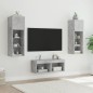 vidaXL 4-tlg. TV-Wohnwand mit LED-Leuchten Betongrau vidaXL 4-tlg. TV-Wohnwand mit LED-Leuchten Betongrau