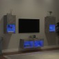 vidaXL 4-tlg. TV-Wohnwand mit LED-Leuchten Betongrau vidaXL 4-tlg. TV-Wohnwand mit LED-Leuchten Betongrau