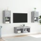 vidaXL 4-tlg. TV-Wohnwand mit LED-Leuchten Betongrau vidaXL 4-tlg. TV-Wohnwand mit LED-Leuchten Betongrau