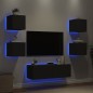 vidaXL 5-tlg. TV-Wohnwand mit LED-Leuchten Schwarz vidaXL 5-tlg. TV-Wohnwand mit LED-Leuchten Schwarz