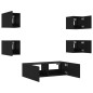 vidaXL 5-tlg. TV-Wohnwand mit LED-Leuchten Schwarz vidaXL 5-tlg. TV-Wohnwand mit LED-Leuchten Schwarz