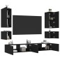 vidaXL 6-tlg. TV-Wohnwand mit LED-Leuchten Schwarz vidaXL 6-tlg. TV-Wohnwand mit LED-Leuchten Schwarz