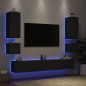 vidaXL 6-tlg. TV-Wohnwand mit LED-Leuchten Schwarz vidaXL 6-tlg. TV-Wohnwand mit LED-Leuchten Schwarz