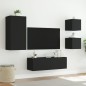 vidaXL 4-tlg. TV-Wohnwand mit LED-Leuchten Schwarz vidaXL 4-tlg. TV-Wohnwand mit LED-Leuchten Schwarz