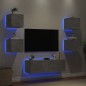 vidaXL 5-tlg. TV-Wohnwand mit LED-Leuchten Betongrau vidaXL 5-tlg. TV-Wohnwand mit LED-Leuchten Betongrau