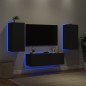 vidaXL 3-tlg. TV-Wohnwand mit LED-Leuchten Schwarz vidaXL 3-tlg. TV-Wohnwand mit LED-Leuchten Schwarz