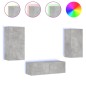 vidaXL 3-tlg. TV-Wohnwand mit LED-Leuchten Betongrau vidaXL 3-tlg. TV-Wohnwand mit LED-Leuchten Betongrau