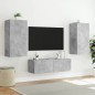 vidaXL 3-tlg. TV-Wohnwand mit LED-Leuchten Betongrau vidaXL 3-tlg. TV-Wohnwand mit LED-Leuchten Betongrau