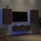 vidaXL 3-tlg. TV-Wohnwand mit LED-Leuchten Braun Eichen-Optik vidaXL 3-tlg. TV-Wohnwand mit LED-Leuchten Braun Eichen-Optik
