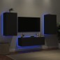 vidaXL 3-tlg. TV-Wohnwand mit LED-Leuchten Schwarz vidaXL 3-tlg. TV-Wohnwand mit LED-Leuchten Schwarz