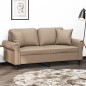 vidaXL 2-Sitzer-Sofa mit Zierkissen Cappuccino-Braun 140 cm Kunstleder vidaXL 2-Sitzer-Sofa mit Zierkissen Cappuccino-Braun 140 cm Kunstleder