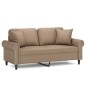 vidaXL 2-Sitzer-Sofa mit Zierkissen Cappuccino-Braun 140 cm Kunstleder vidaXL 2-Sitzer-Sofa mit Zierkissen Cappuccino-Braun 140 cm Kunstleder