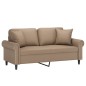 vidaXL 2-Sitzer-Sofa mit Zierkissen Cappuccino-Braun 140 cm Kunstleder vidaXL 2-Sitzer-Sofa mit Zierkissen Cappuccino-Braun 140 cm Kunstleder
