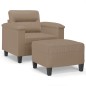vidaXL Sessel mit Hocker Cappuccino-Braun 60 cm Kunstleder vidaXL Sessel mit Hocker Cappuccino-Braun 60 cm Kunstleder