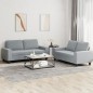 vidaXL 2-tlg. Sofagarnitur Hellgrau Stoff vidaXL 2-tlg. Sofagarnitur Hellgrau Stoff