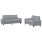 vidaXL 2-tlg. Sofagarnitur Hellgrau Stoff vidaXL 2-tlg. Sofagarnitur Hellgrau Stoff