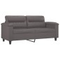 vidaXL 2-tlg. Sofagarnitur mit Kissen Grau Kunstleder vidaXL 2-tlg. Sofagarnitur mit Kissen Grau Kunstleder