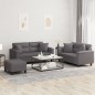 vidaXL 3-tlg. Sofagarnitur mit Kissen Grau Kunstleder vidaXL 3-tlg. Sofagarnitur mit Kissen Grau Kunstleder