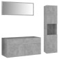 vidaXL Badmöbel-Set Betongrau Holzwerkstoff vidaXL Badmöbel-Set Betongrau Holzwerkstoff