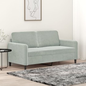 vidaXL 2-Sitzer-Sofa Hellgrau 140 cm Samt