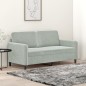 vidaXL 2-Sitzer-Sofa Hellgrau 140 cm Samt vidaXL 2-Sitzer-Sofa Hellgrau 140 cm Samt