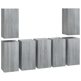 vidaXL TV-Schränke 7 Stk. Grau Sonoma 30,5x30x60 cm Holzwerkstoff