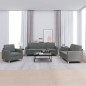 vidaXL 3-tlg. Sofagarnitur mit Kissen Dunkelgrau Stoff vidaXL 3-tlg. Sofagarnitur mit Kissen Dunkelgrau Stoff
