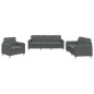 vidaXL 3-tlg. Sofagarnitur mit Kissen Dunkelgrau Stoff vidaXL 3-tlg. Sofagarnitur mit Kissen Dunkelgrau Stoff