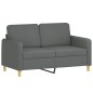vidaXL 3-tlg. Sofagarnitur mit Kissen Dunkelgrau Stoff vidaXL 3-tlg. Sofagarnitur mit Kissen Dunkelgrau Stoff