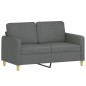 vidaXL 2-tlg. Sofagarnitur mit Kissen Dunkelgrau Stoff vidaXL 2-tlg. Sofagarnitur mit Kissen Dunkelgrau Stoff