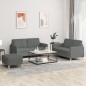vidaXL 3-tlg. Sofagarnitur mit Kissen Dunkelgrau Stoff vidaXL 3-tlg. Sofagarnitur mit Kissen Dunkelgrau Stoff