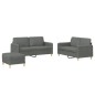 vidaXL 3-tlg. Sofagarnitur mit Kissen Dunkelgrau Stoff vidaXL 3-tlg. Sofagarnitur mit Kissen Dunkelgrau Stoff