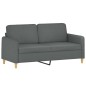 vidaXL 3-tlg. Sofagarnitur mit Kissen Dunkelgrau Stoff vidaXL 3-tlg. Sofagarnitur mit Kissen Dunkelgrau Stoff
