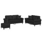 vidaXL 3-tlg. Sofagarnitur mit Kissen Schwarz Kunstleder vidaXL 3-tlg. Sofagarnitur mit Kissen Schwarz Kunstleder