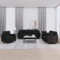 vidaXL 3-tlg. Sofagarnitur mit Kissen Schwarz Stoff vidaXL 3-tlg. Sofagarnitur mit Kissen Schwarz Stoff