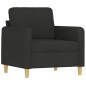vidaXL 3-tlg. Sofagarnitur mit Kissen Schwarz Stoff vidaXL 3-tlg. Sofagarnitur mit Kissen Schwarz Stoff