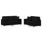 vidaXL 2-tlg. Sofagarnitur mit Kissen Schwarz Stoff vidaXL 2-tlg. Sofagarnitur mit Kissen Schwarz Stoff