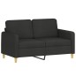 vidaXL 2-tlg. Sofagarnitur mit Kissen Schwarz Stoff vidaXL 2-tlg. Sofagarnitur mit Kissen Schwarz Stoff
