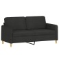 vidaXL 2-tlg. Sofagarnitur mit Kissen Schwarz Stoff vidaXL 2-tlg. Sofagarnitur mit Kissen Schwarz Stoff