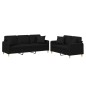 vidaXL 2-tlg. Sofagarnitur mit Kissen Schwarz Stoff vidaXL 2-tlg. Sofagarnitur mit Kissen Schwarz Stoff