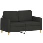 vidaXL 2-tlg. Sofagarnitur mit Kissen Schwarz Stoff vidaXL 2-tlg. Sofagarnitur mit Kissen Schwarz Stoff