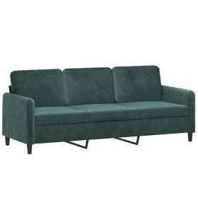 vidaXL 3-Sitzer-Sofa Dunkelgrün 180 cm Samt