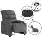 vidaXL Relaxsessel Elektrisch Grau Kunstleder vidaXL Relaxsessel Elektrisch Grau Kunstleder