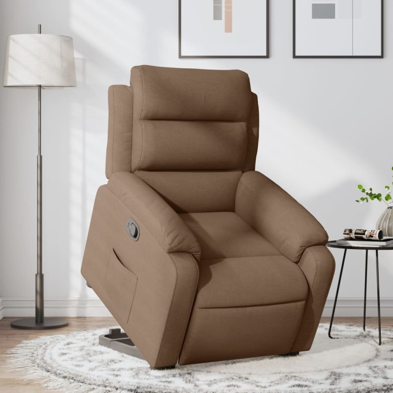 vidaXL Relaxsessel mit Aufstehhilfe Braun Stoff vidaXL Relaxsessel mit Aufstehhilfe Braun Stoff