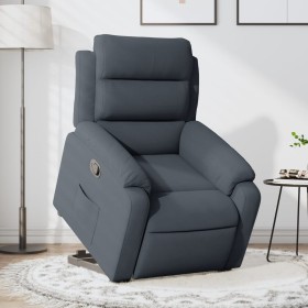 vidaXL Relaxsessel mit Aufstehhilfe Dunkelgrau Samt