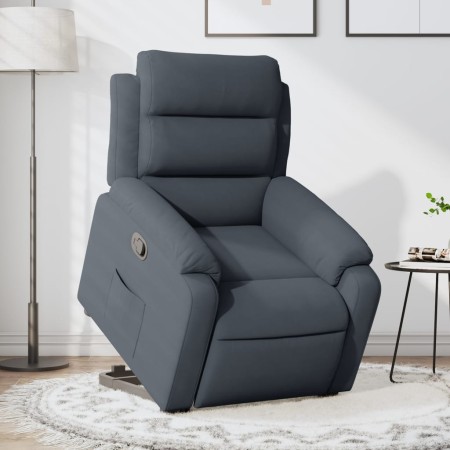 vidaXL Relaxsessel mit Aufstehhilfe Dunkelgrau Samt
