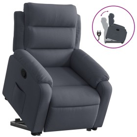vidaXL Relaxsessel mit Aufstehhilfe Dunkelgrau Samt